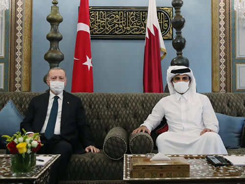 Cumhurbaşkanı Erdoğan, Katar Emiri Şeyh Temim ile görüştü