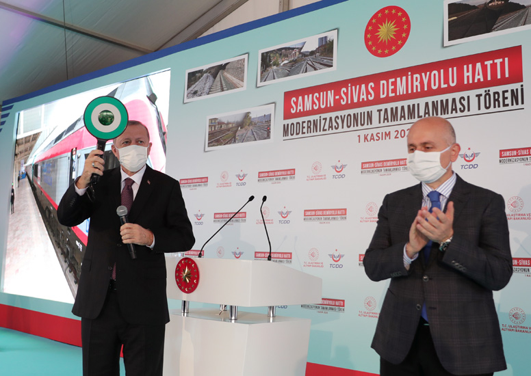 Cumhurbaşkanı Erdoğan, Samsun-Sivas Demiryolu Hattı Modernizasyonunun Tamamlanması Töreni’ne katıldı