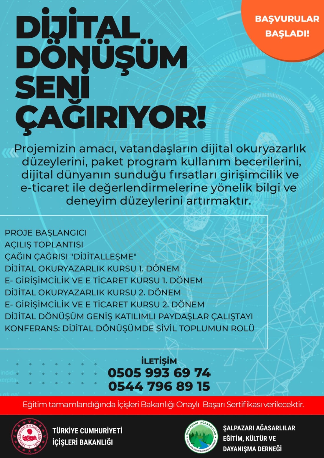 E BAŞVURU DUYURUSU ” DİJİTAL DÖNÜŞÜM SENİ ÇAĞIRIYOR “